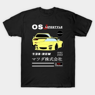 RX-7 (Yellow) OSJ LifeStyle [Black Edition] T-Shirt